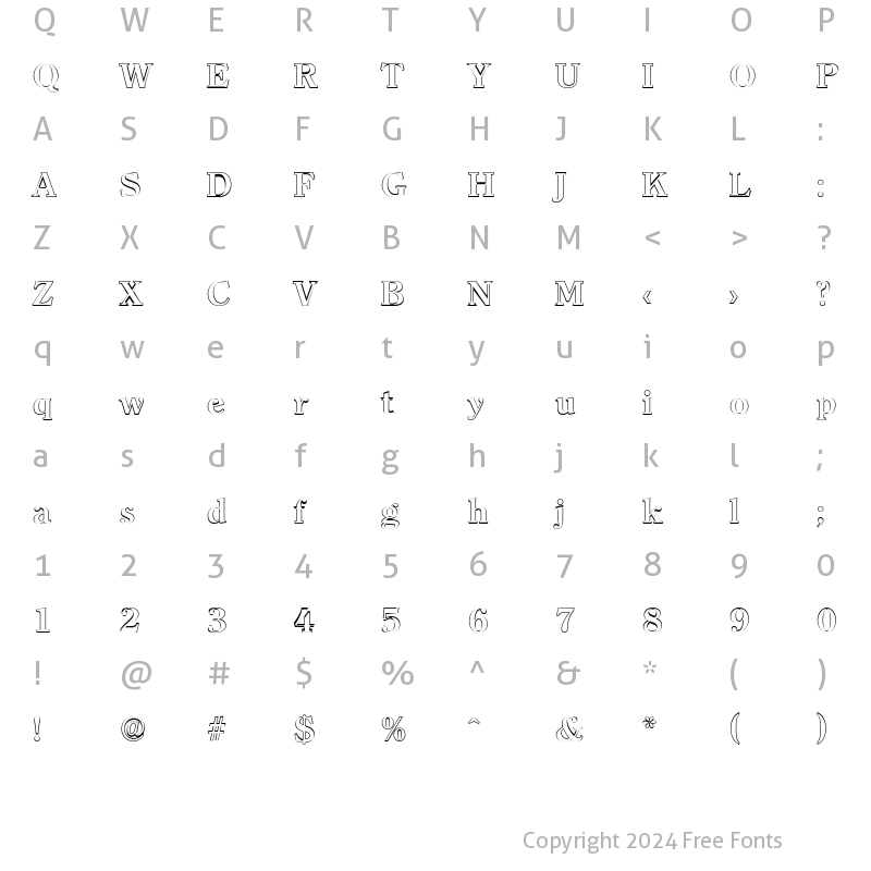 Character Map of ChristianBeckerOutline Bold