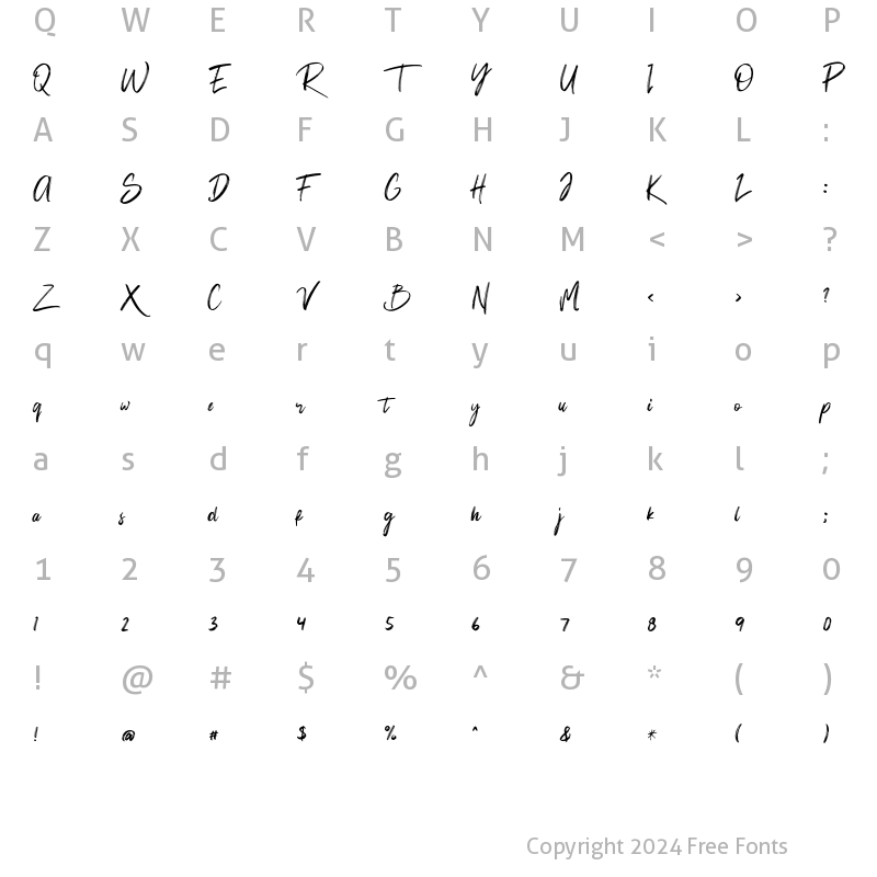 Character Map of Christine Regular