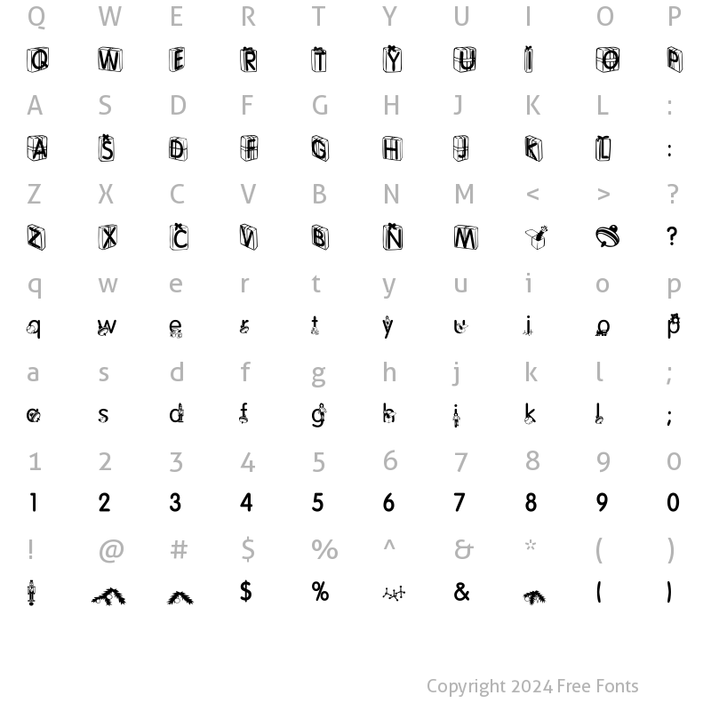 Character Map of Christmas Day Regular