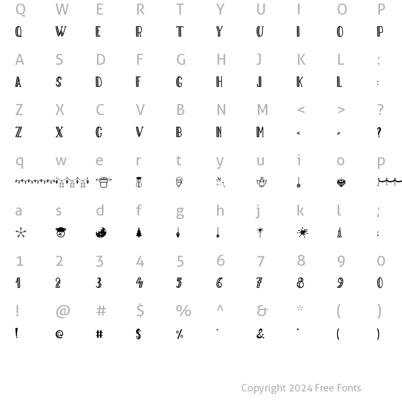 Character Map of Christmas Dingbats Regular