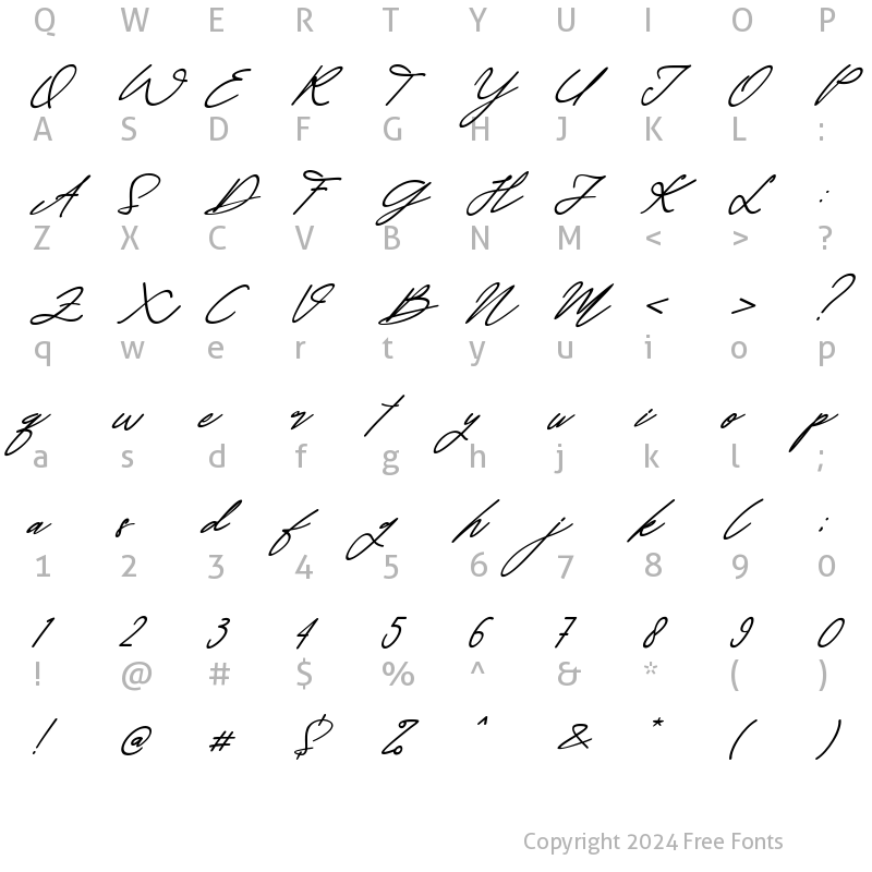 Character Map of Christmas Life Italic