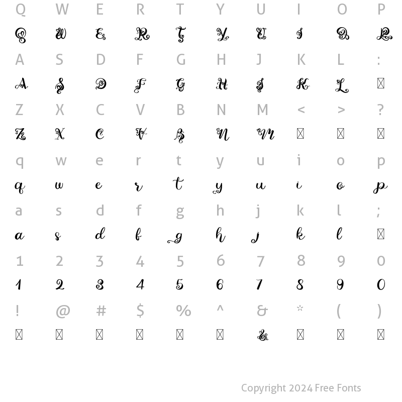 Character Map of Christmas Love Regular