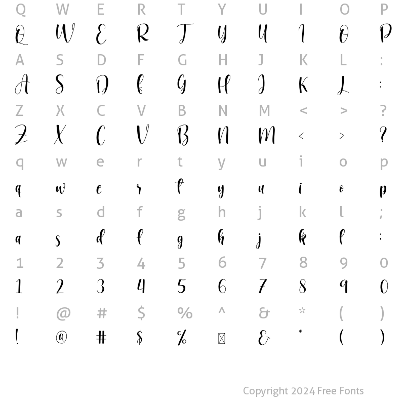 Character Map of Christmas Melody Regular