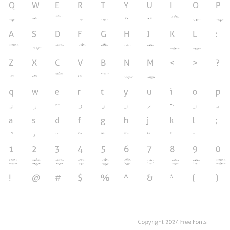 Character Map of Christmas Memories Dingbats One Regular