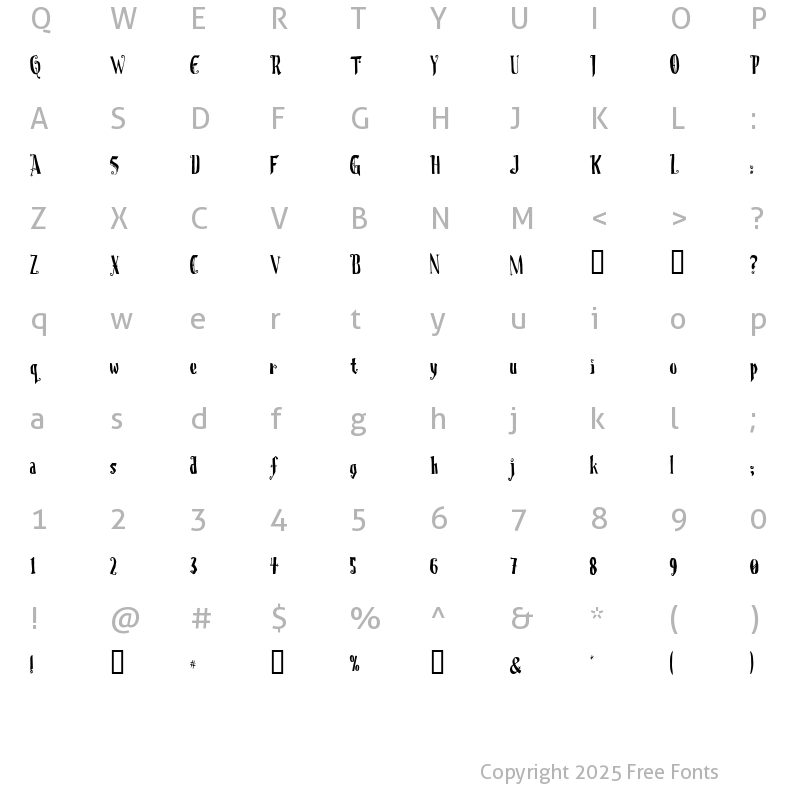 Character Map of Christmas On Crack Regular