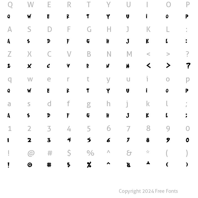 Character Map of Christmas Saturday Regular