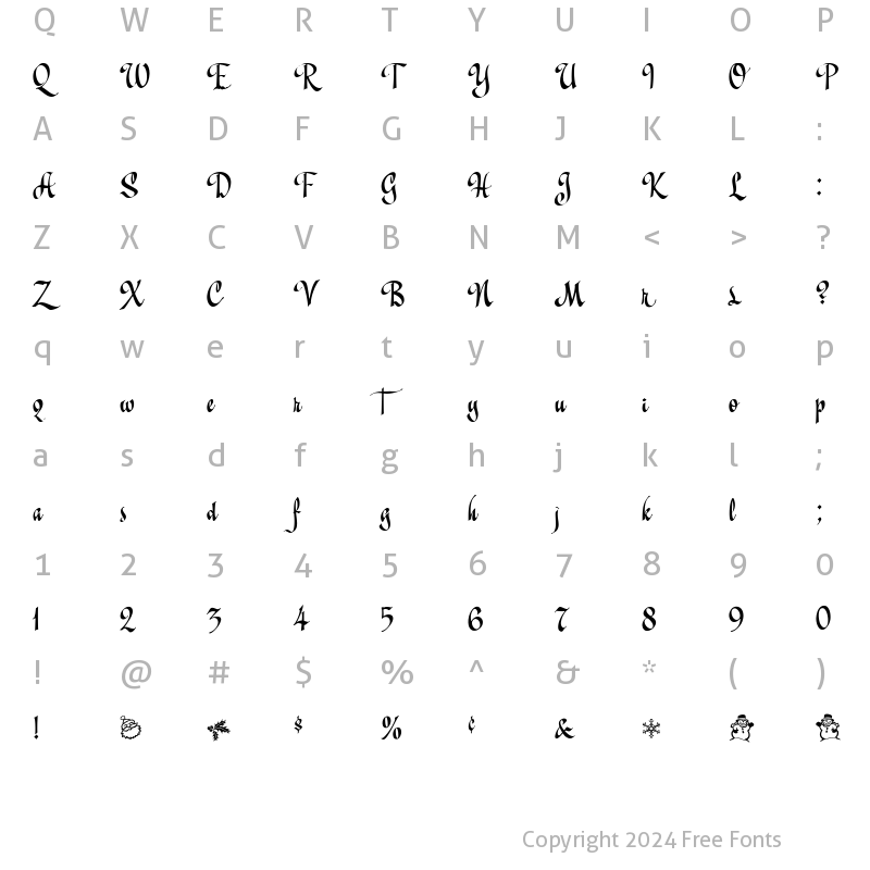 Character Map of Christmas ScriptC Regular