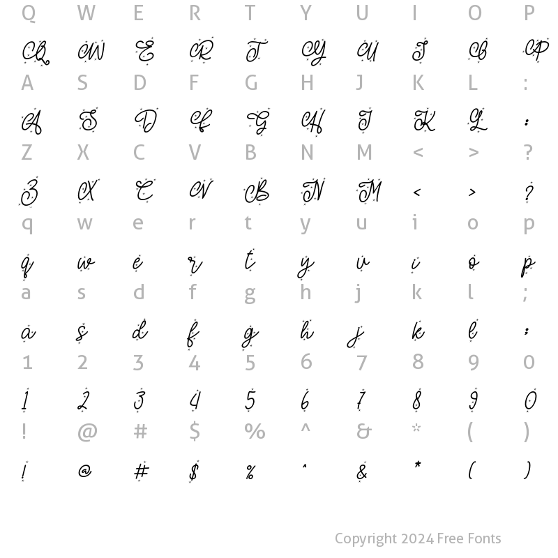 Character Map of Christmas Soul Italic