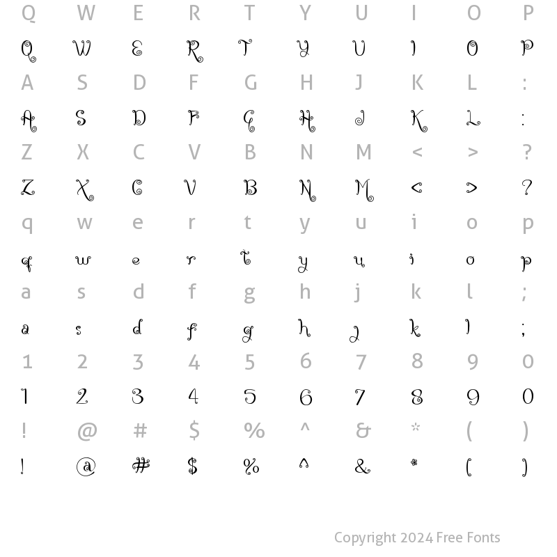 Character Map of Christmas Thania Regular