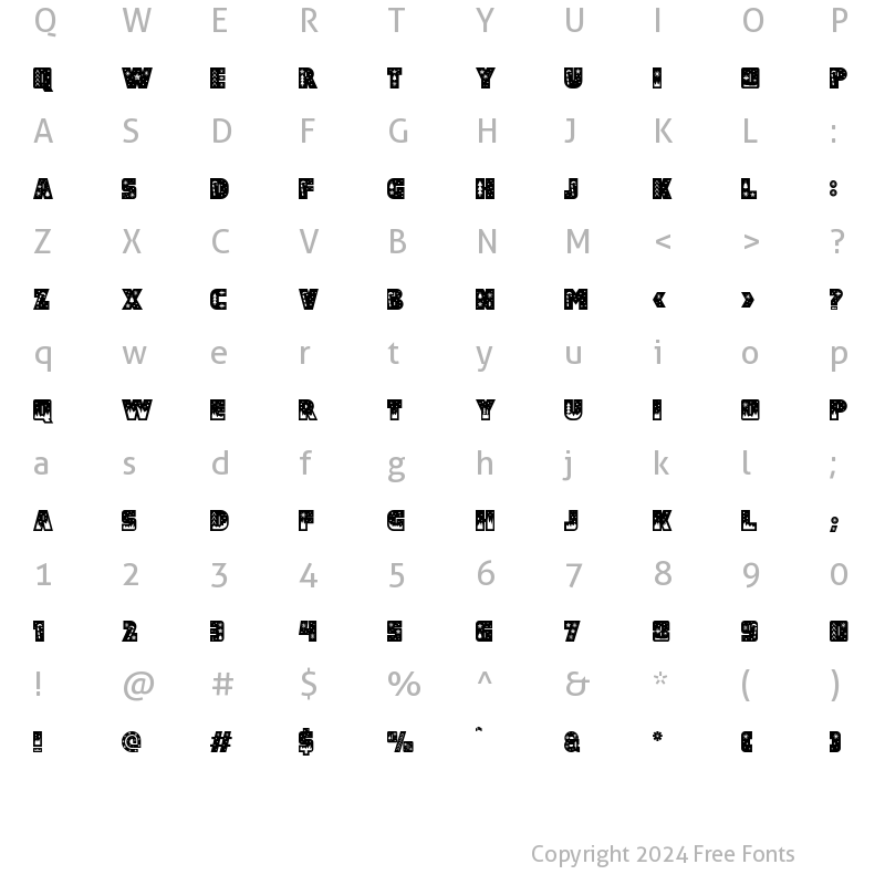 Character Map of Christmas Valley Regular