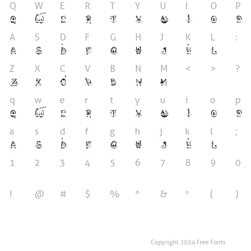 Character Map of Christmas Vibes Split Regular