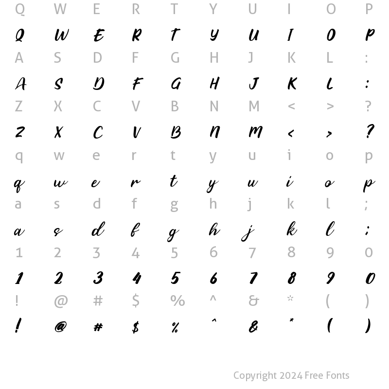 Character Map of Christmas Warmth Italic