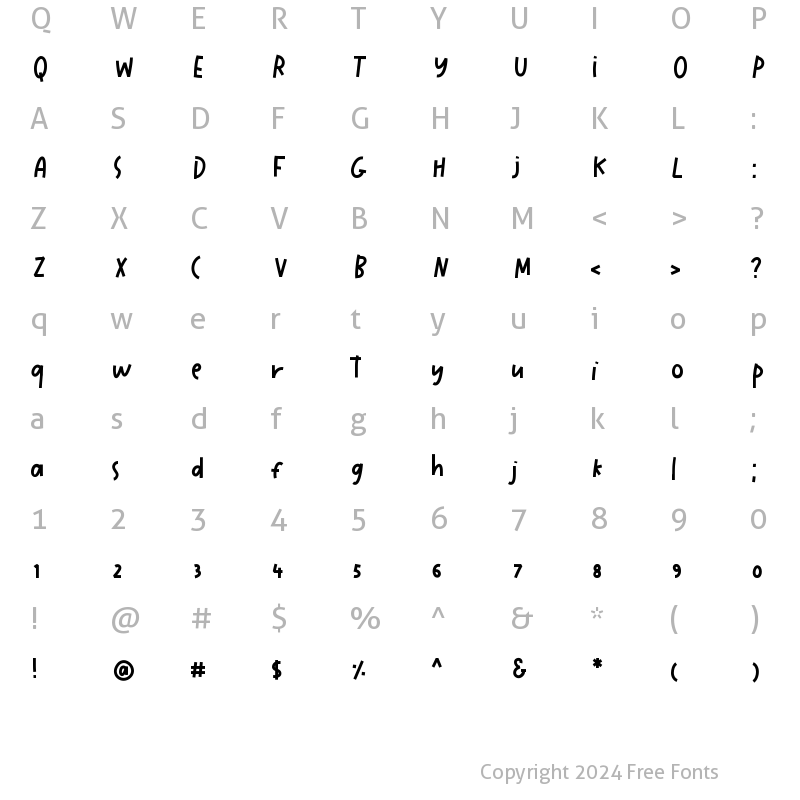 Character Map of Christmasfun Medium