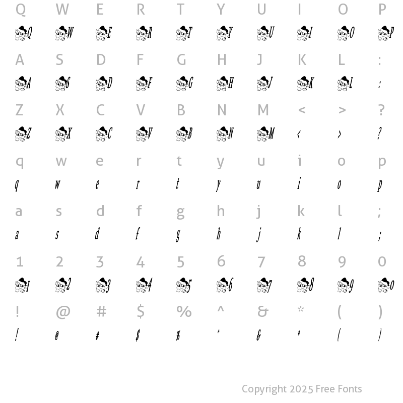 Character Map of ChristmasKitty Regular