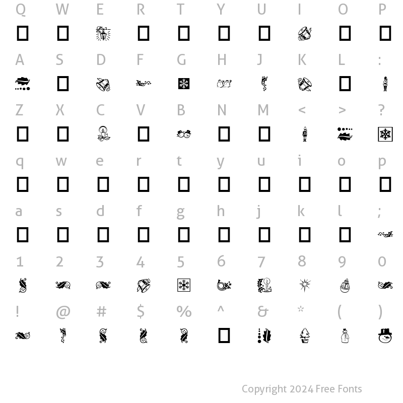 Character Map of ChristmasMT1 One