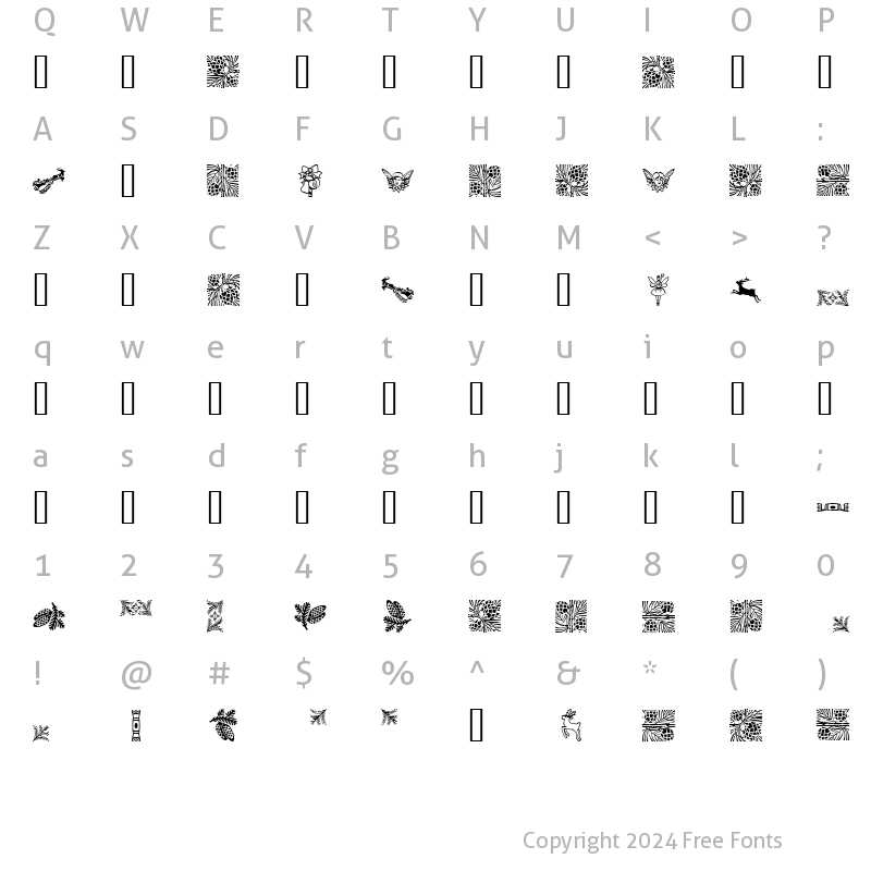 Character Map of ChristmasMT3 Three