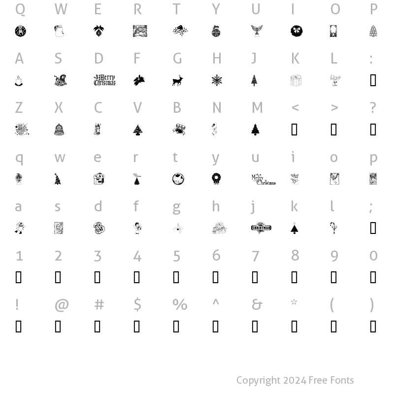 Character Map of ChristmasTime Regular