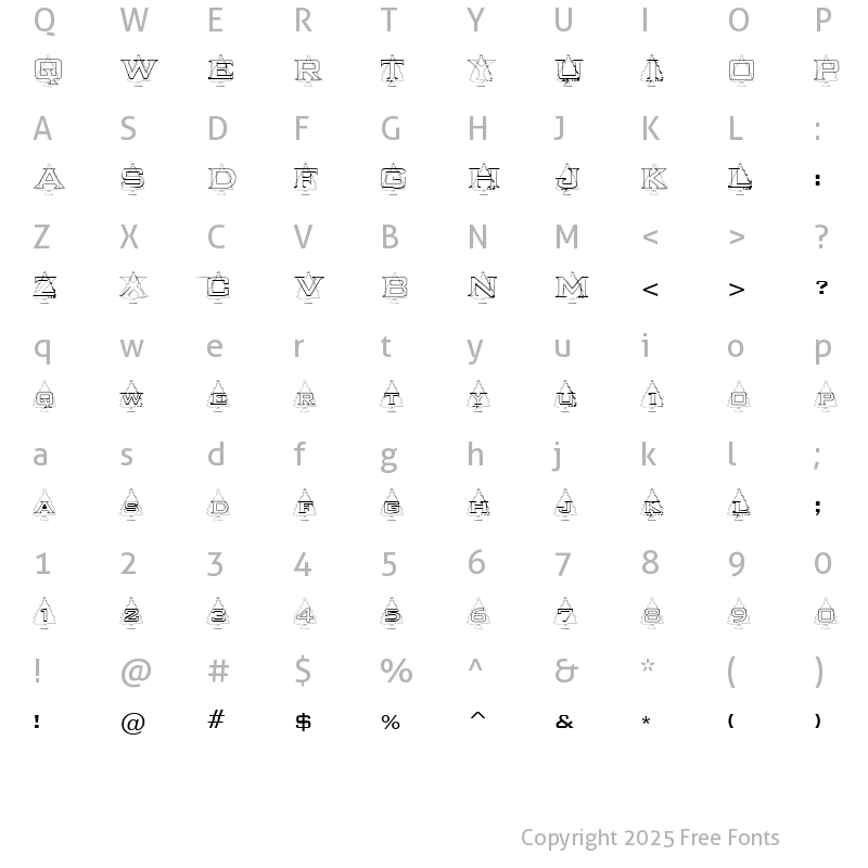 Character Map of ChristmasTreeByPerry