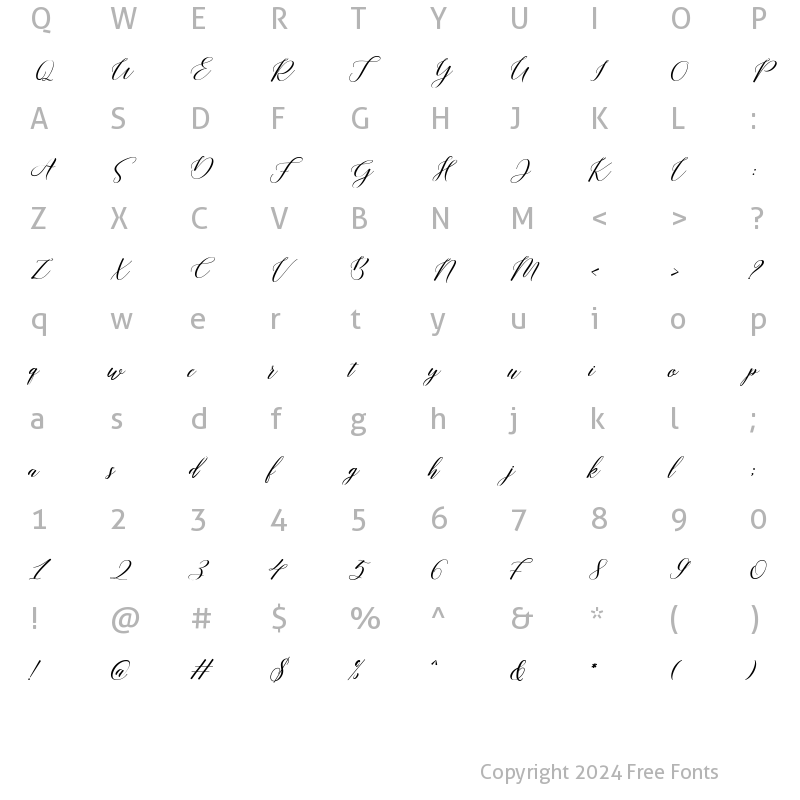 Character Map of Christofer Bold Regular