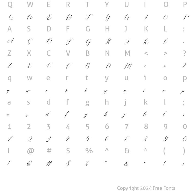 Character Map of Christofer Regular