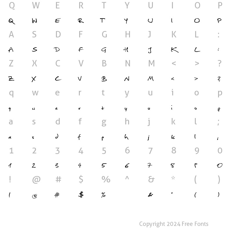 Character Map of Christopherhand Regular