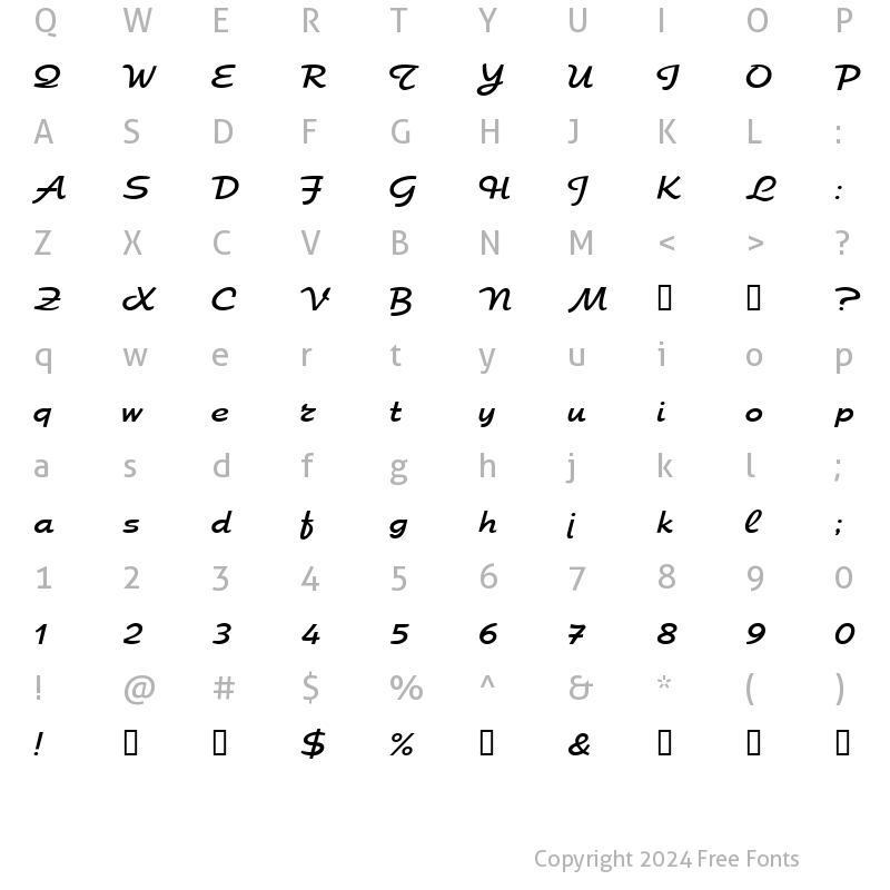 Character Map of ChromaSSK Regular