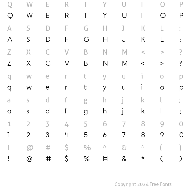 Character Map of Chromatica Regular