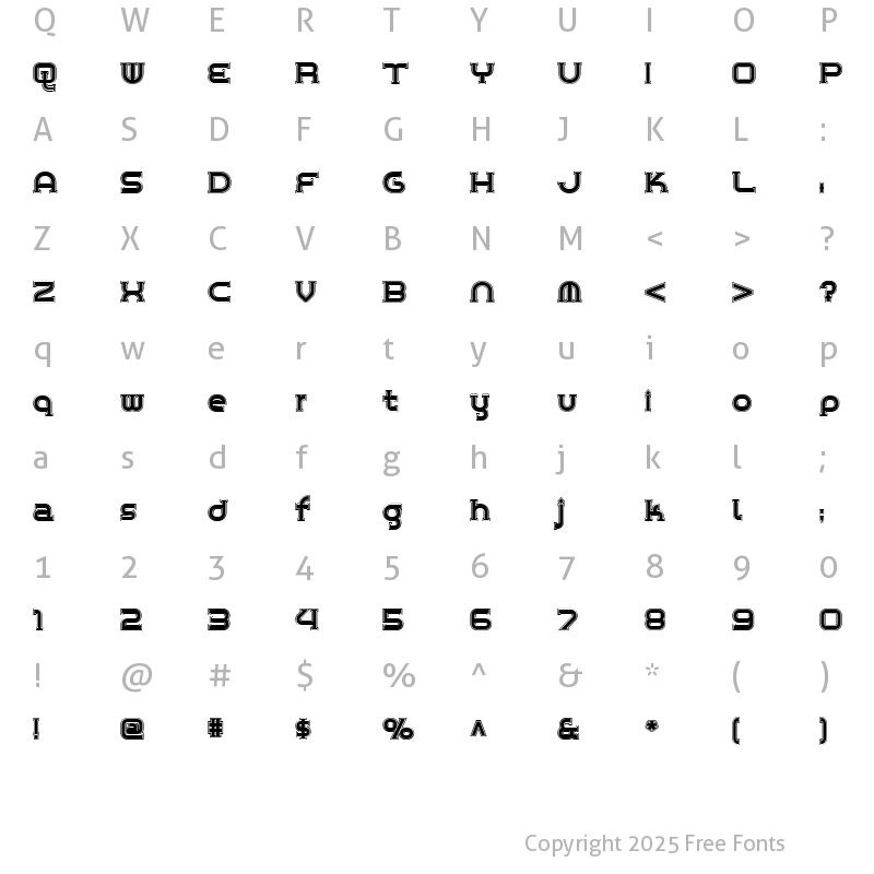 Character Map of Chrome Yellow Inline NF Regular