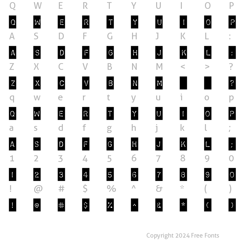 Character Map of ChromosomeReversed Light Regular