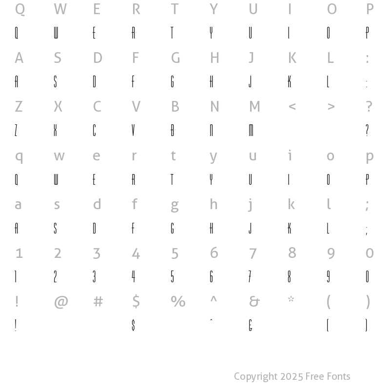 Character Map of Chrysler-Compressed Regular