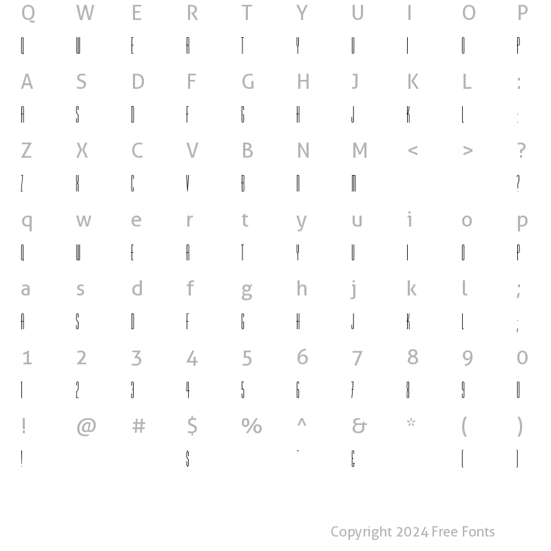 Character Map of Chrysler-Ultra-Compressed Regular