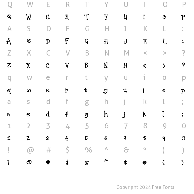 Character Map of Chubble Regular