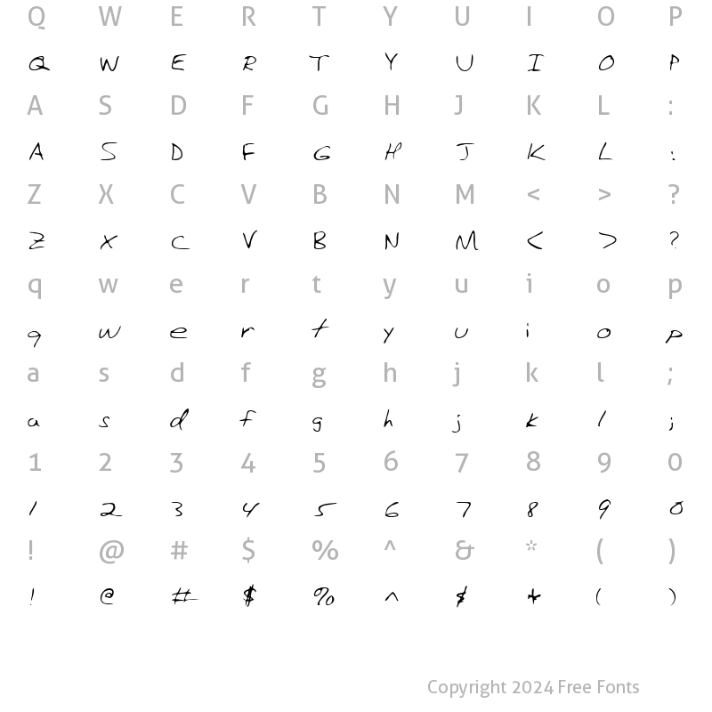 Character Map of Chuckie Regular