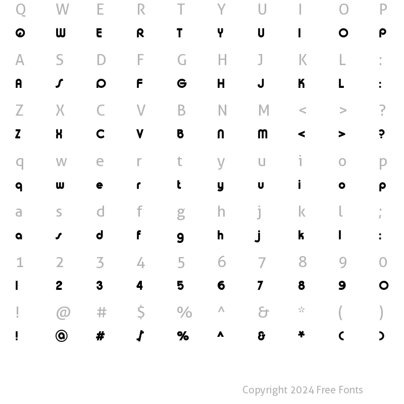 Character Map of ChuckWarren DesignSH