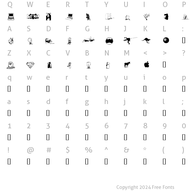 Character Map of Chung's Dingbats Regular