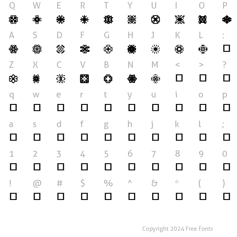 Character Map of Chunklight Regular