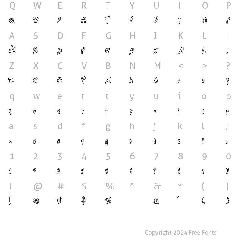 Character Map of Chunkmuffin Hollow Regular