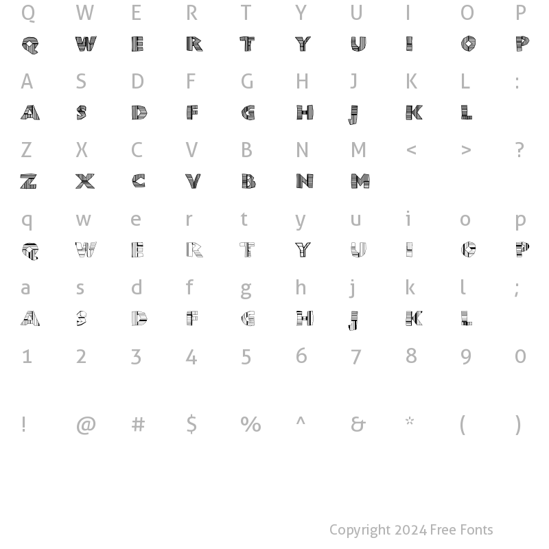 Character Map of ChunkoBlockoDroppoCapo Regular