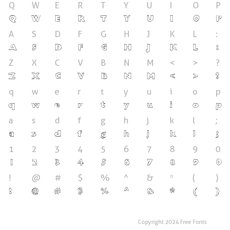 Character Map of ChunkoBlockoOutlineHeavy Regular