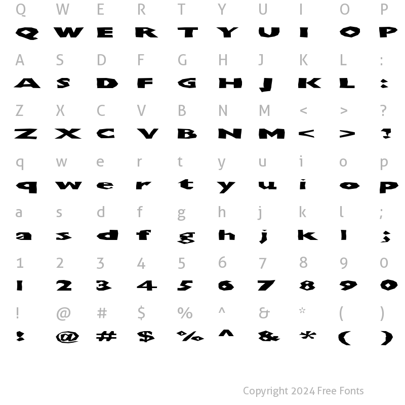 Character Map of ChunkoBlockoSoopaDark Regular