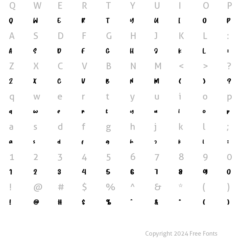 Character Map of Chunky Hazelnut Regular