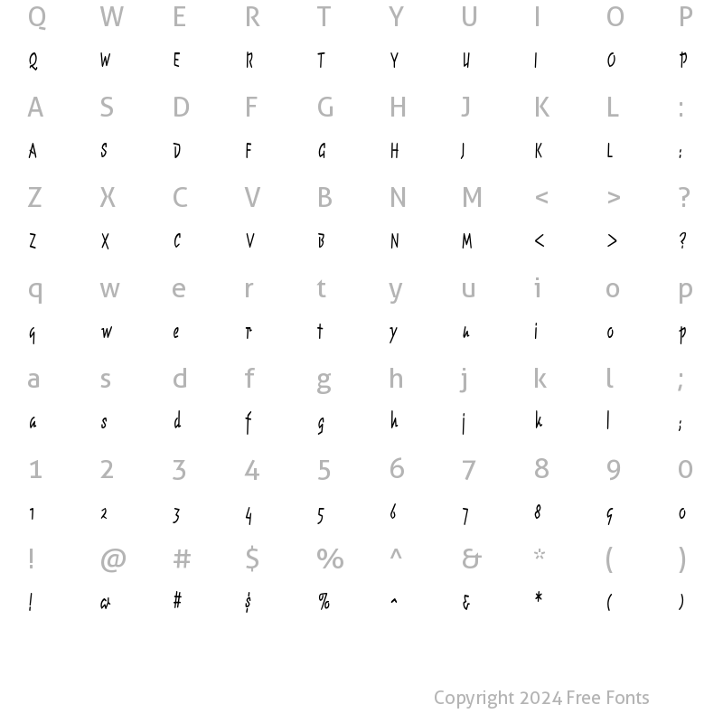 Character Map of ChunkyMonkeyCondensed Black