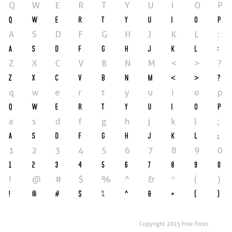 Character Map of CHUTEROLK Distort
