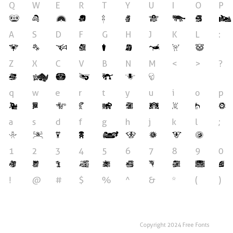 Character Map of Cibola Regular