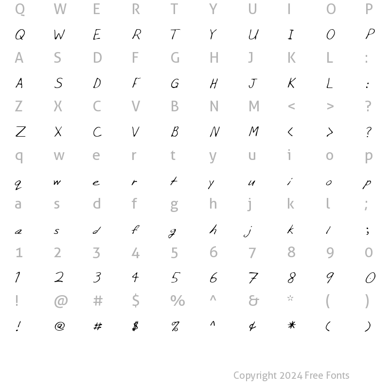 Character Map of CidsHand Regular