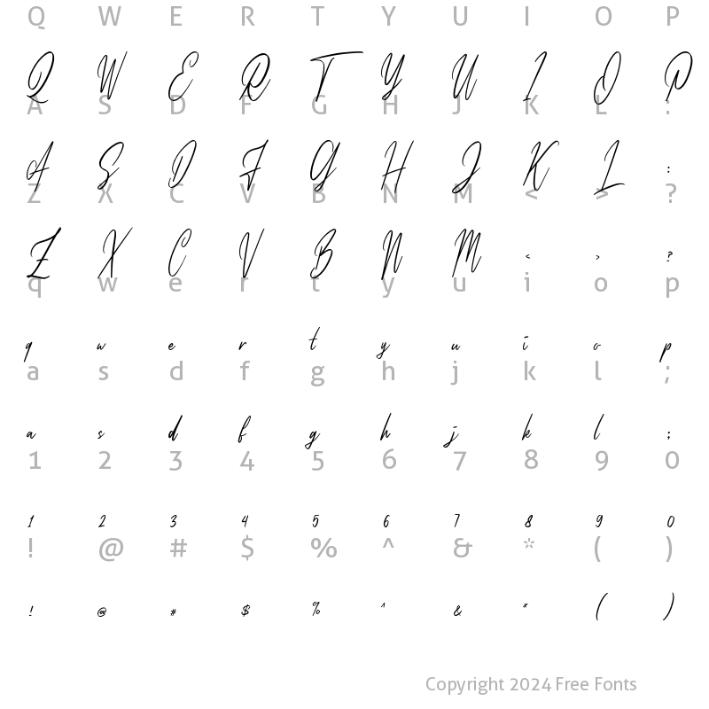 Character Map of Cilladia Signature Regular