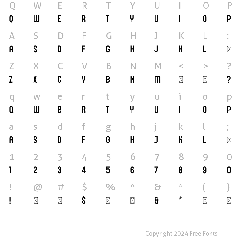 Character Map of Cimero Pro Regular