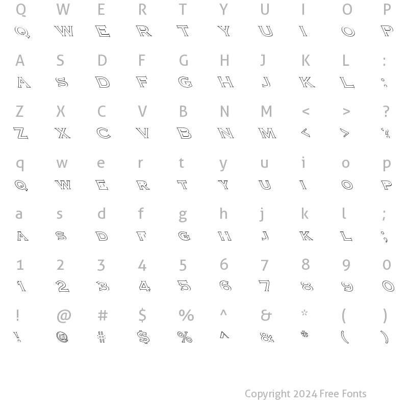 Character Map of Cimier Hollow Extreme Lefty Regular