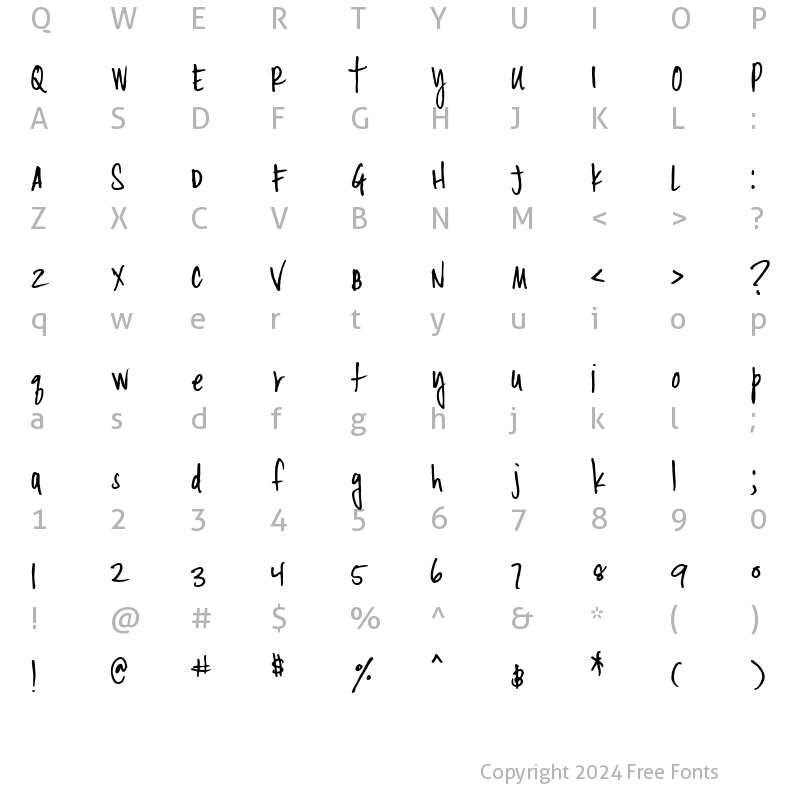 Character Map of Cinahand Light