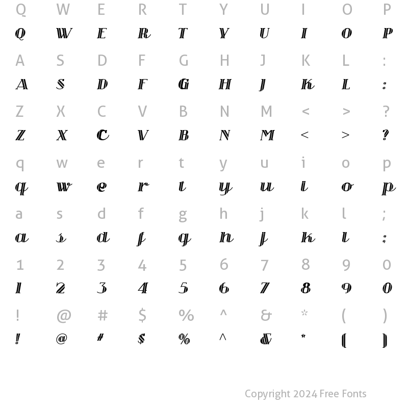 Character Map of Cine Miroir NF Regular